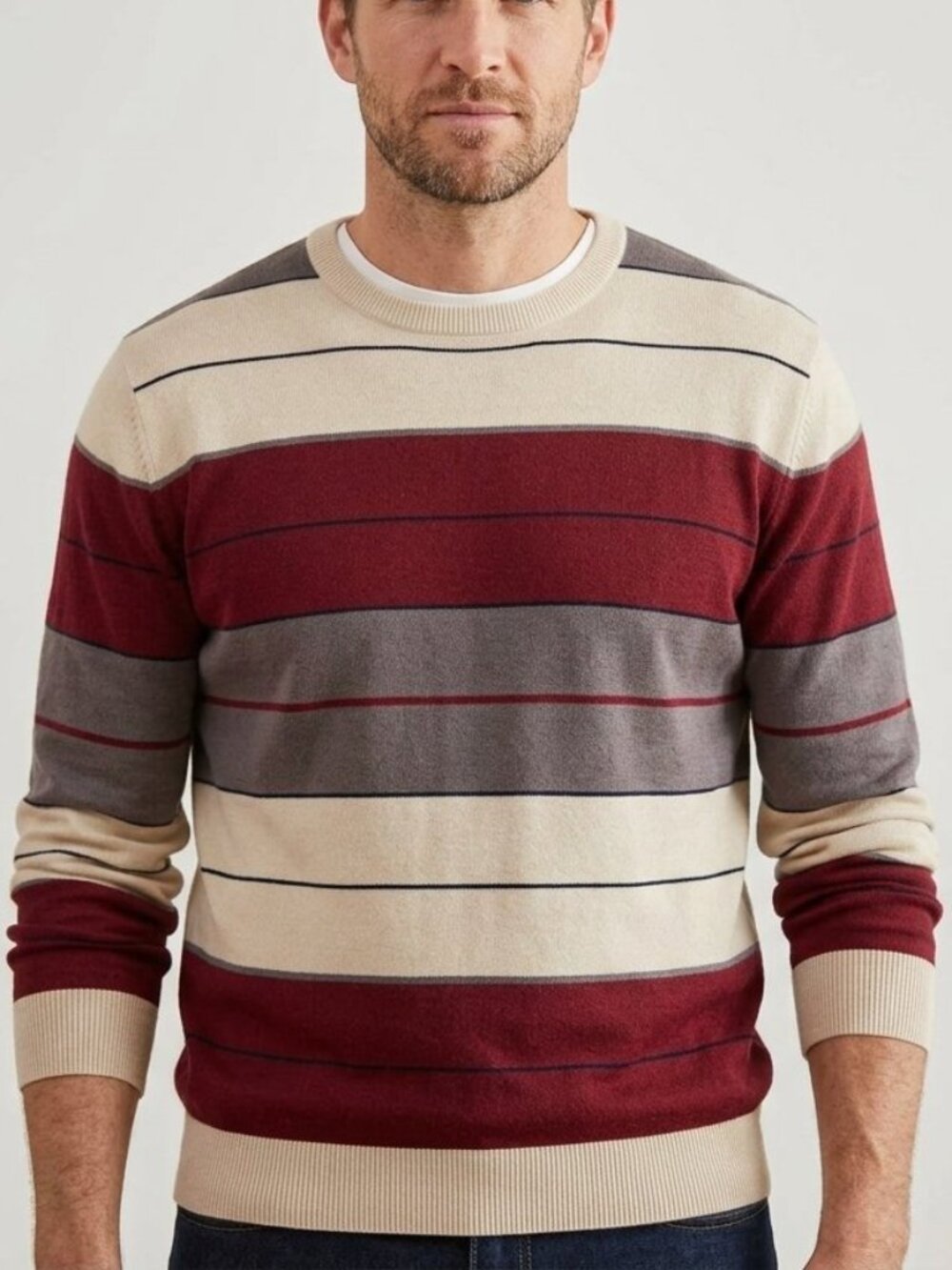 Urban Heritage Men's Lightweight Crew Neck Pullover Thin Sweater Size L Casual